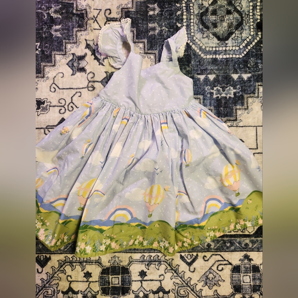 Cynthia Rowley Blue and Yellow Sleeveless Sundress